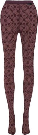 Marine Serre Tights, female, Red, S, Moonogram Mesh Flock Tights