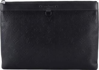 Louis Vuitton Discovery Pochette Monogram Shadow Leather GM pouch - Nero