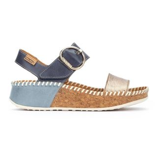 Pikolinos Blauwe damessandaal- zomercollectie - Dames - Sandalen - Veelkleurig - 42 EU - Leer - Schoenen