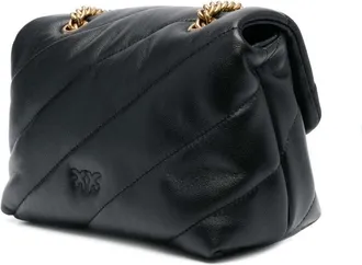 Pinko Womens Shoulder Bag Mini Love Puff Black Leather