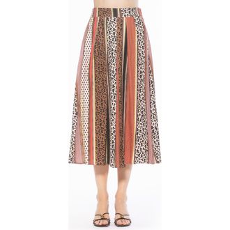 Alexia Admor Oren Pleated Midi Skirt in Leopard Multi at Nordstrom Rack, Size 10