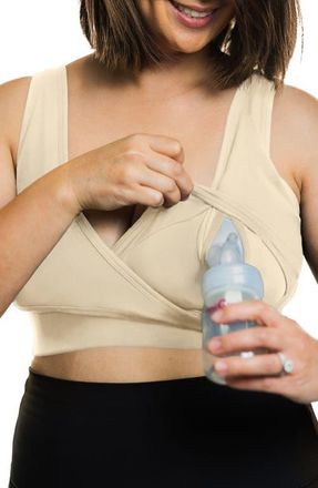 Love and Fit Everyday Luxe Maternity/Nursing Pumping Wireless Bra in Cream at Nordstrom, Size Large