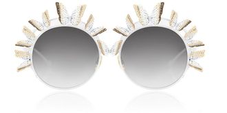 Anna-Karin Karlsson THE BUTTERFLY White Womens Sunglasses Gold Size 58