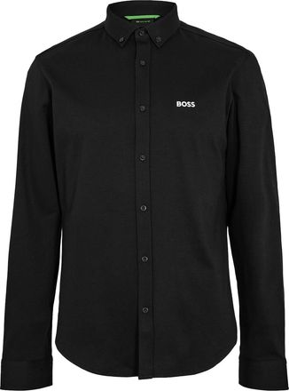 HUGO BOSS Herenkatoenen shirt met Motion-logo (Zwart)