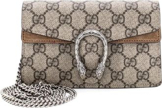 Gucci Dionysus Bag GG gecoat canvas Super Mini crossbodytas - Bruin