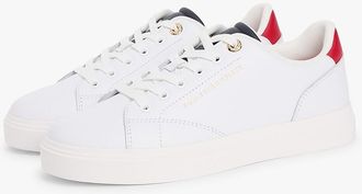 Tommy Hilfiger Womens Leather Cupsole Sneaker - Red / White / Blue - US 6.5 / EU 37