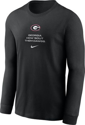 Nike Georgia Sideline Nike Mens Dri-FIT College Long-Sleeve T-Shirt in Black | 02EW00AGBN-LDX