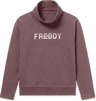 Freddy Felpa donna collo alto con inserto sul fondo effetto 2-in-1