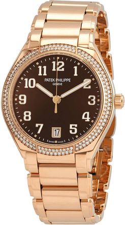 Patek Philippe TWENTY-4 18kt Rose Gold Automatic Diamond Brown Dial Watch 7300-1200R-001