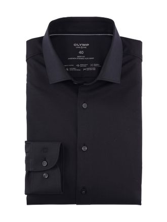Olymp Businesshemd OLYMP Level Five 24/Seven body fit, Herren, Gr. 37, N-Gr, schwarz, Web, Obermaterial: 64% Baumwolle, 27% Polyester, 9% Elasthan, Hemden B