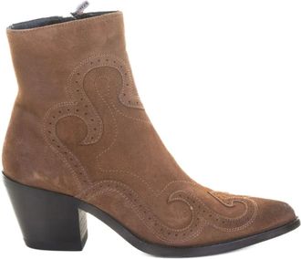 Ducanero pointed-toe ankle boots - women - Suede/Leather/Rubber - 37 - Brown