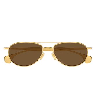 Bottega Veneta Sunglasses Bv1419 S 001 Gold/Brown Unisex