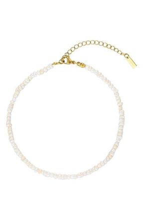 st. Moran Keshi Freshwater Pearl Anklet in White at Nordstrom
