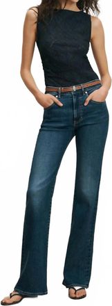 Veronica Beard Crosbie Mid-Rise Slim Wide-Leg Jeans In Bright Blue