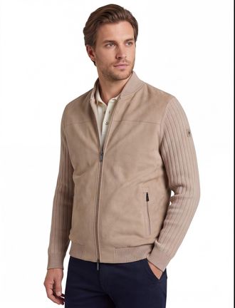 Bugatti vest wijde fit beige katoen