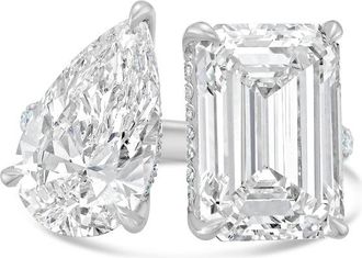 Diana M. Jewels 14KT WHITE GOLD 2 STONE LAB GROWN DIAMOND FASHION RING WEIGHING 3.00 CTS TW
