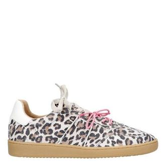 DWRS su&egrave;de sneakers met panterprint beige