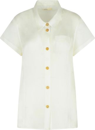 Khaite Keefe White Silk Shirt