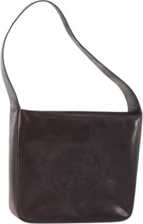 Gucci Pre-owned Vintage Schoudertas van Patentleer - Dames - Vintage Schoudertas - Bruin - ONE Size - Leer - Vintage