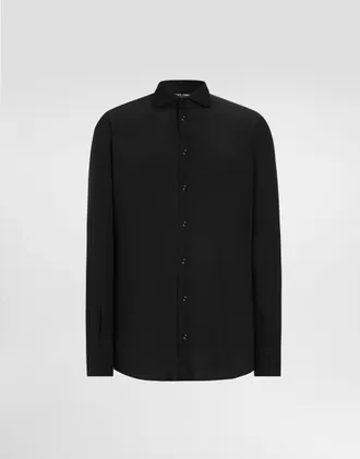 Dolce & Gabbana Stretch Poplin Martini Shirt - Man Shirts Black 37