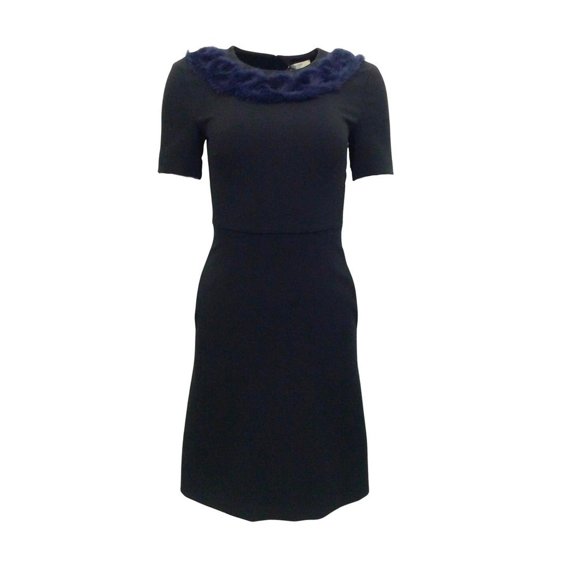ワンピース FENDI BLACK COTTON BLEND DRESS Fendi Dress Black Womens Fendi
