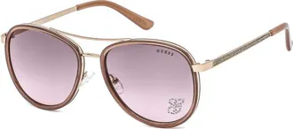 Guess Burgundy Mirror Pilot Ladies Sunglasses GF6052 28U 57