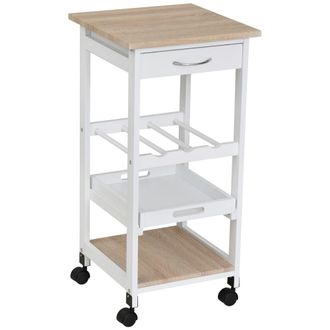 HOMCOM Carrito de cocina 37x37x76 cm blanco