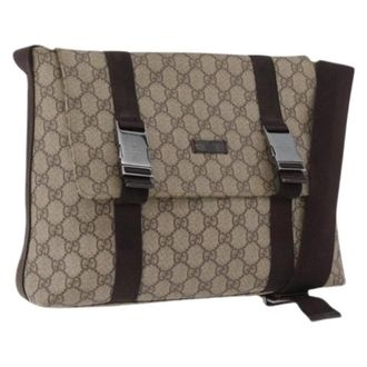 Gucci Pre-owned Cross Body Bags, female, Beige, Size: ONE SIZE Pre-owned Vintage GG Canvas Shoulder Bag