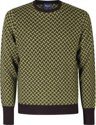 Drumohr Biscottino Crewneck - Heren - Ronde hals truien - Groen - L - Kasjmier - Truien & Vesten
