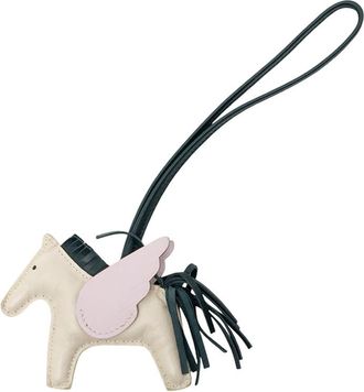 Herm&egrave;s Pre-owned Hermes Milo Lambskin and Swift Grigri Rodeo Pegase Bag Charm PM Unisex 3VD4T3HSHFY02P60