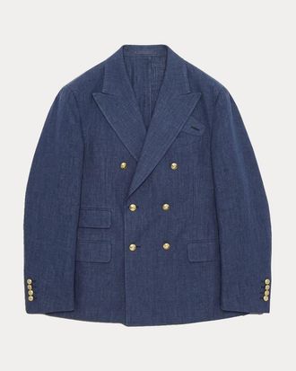 Fortela Travel Classic Linen Jacket in Blue at Nordstrom, Size 52 Eu