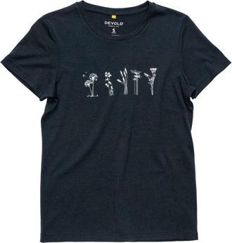 Devold Classic Flowers Tee Merinoshirt f&uuml;r Damen | blau