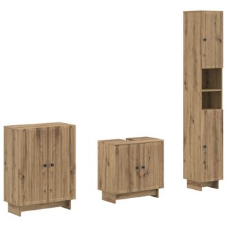vidaXL Juego De Armarios De Ba&ntilde;o De 3 Piezas Ede Roble Artisan Vidaxl