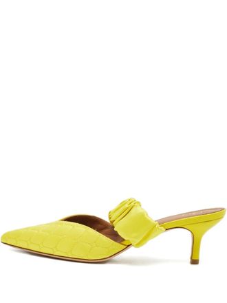 Malone Souliers quilted mules - women - Calf Leather/Calf Leather/Rubber/Satin - 38.5 - Yellow