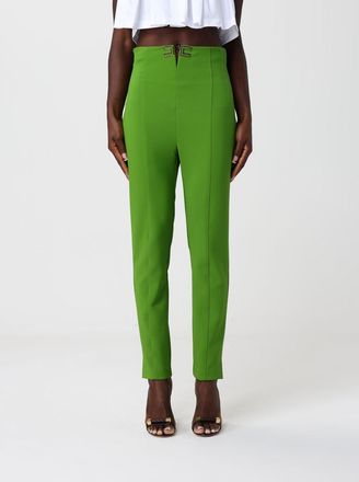 Elisabetta Franchi Pantaloni in doppio cr&ecirc;pe stretch con logo Elisabetta Franchi