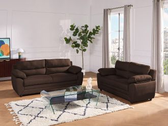 Vente-Unique Divano 3 posti in tessuto Marrone - MANOA