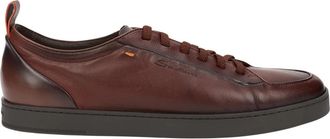 Santoni Lace-up Sneakers - Heren - Sneakers - Bruin - 42 EU - Leer - Schoenen
