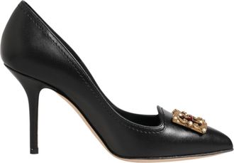 Dolce & Gabbana Zwarte Leren DG Amore Hakken Pumps Schoenen