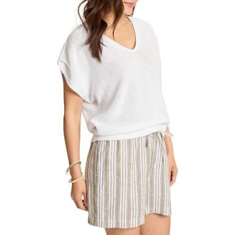 Tommy Bahama Lakes Edge Linen & Cotton Blend Sweater in White at Nordstrom, Size X-Small