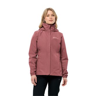 Jack Wolfskin Funktionsjacke JACK WOLFSKIN STORMY POINT 2L JKT W, Damen, Gr. XL, rot (rot ochre), Obermaterial: 100% Polyester, klassisch h&uuml;ftlang, hoch geschlossen