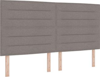 vidaXL LED Headboard Lines Design Taupe 90 cm Fabric vidaXL