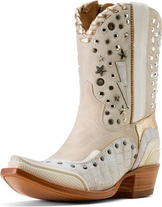 Ariat Womens Superstarz X Toe Western Boots in Silky Skies, B Medium Width, Size 4.5, by Ariat
