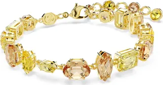 Swarovski Gema Bracelet Mixed Cut, Yellow, 18K Gold Finish