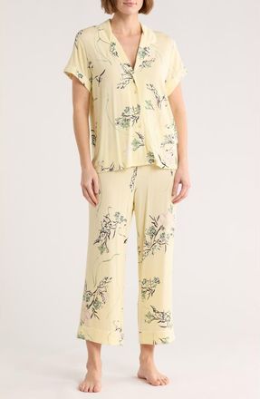Nordstrom Rack Tranquility Cropped Pajamas in Yellow- White Sprawling Floral at Nordstrom Rack, Size X-Large