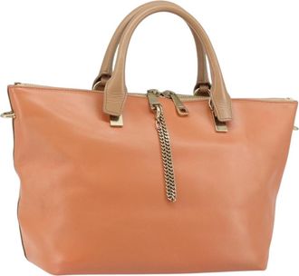 Chlo&eacute; Bicolor Baylee Satchel Leather Orange Leather Handbag (Pre-Owned)