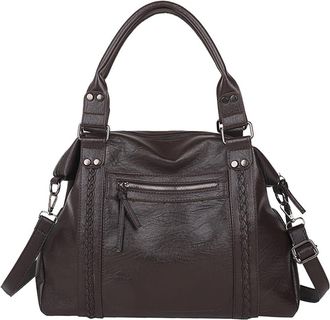 Generic PU Leather Shoulder Bag Women Crossbody Bag Tote Handbag for Work Travel(Coffee) (Coffee)