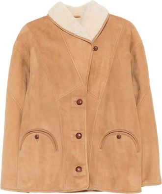 Blazé Milano Giacca in pelle scamosciata con bottoni - Marrone