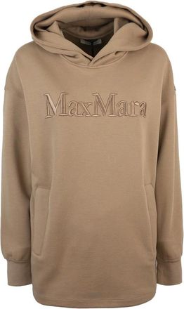 Max Mara Hoodies & sweatvesten, Dames, Bruin, S, Katoen, Kameel Sweater Katoen Polyester Mix