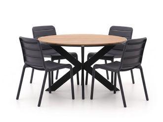 Forza Furniture Forza Narni/Fidenza &oslash;126cm dining tuinset 5-delig stapelbaar