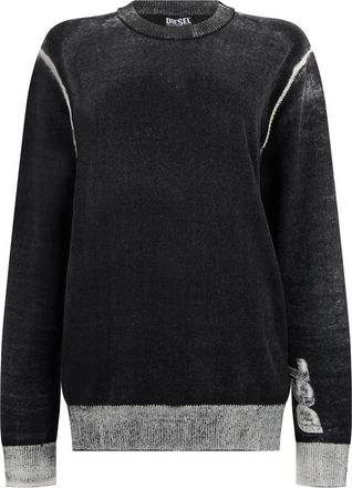 Diesel Maglione con dettagli a contrasto - - Knitwear - Uomo - Nero - S